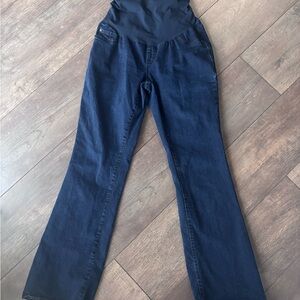 Indigo Blue Dark Blue Flare Maternity Jeans size large